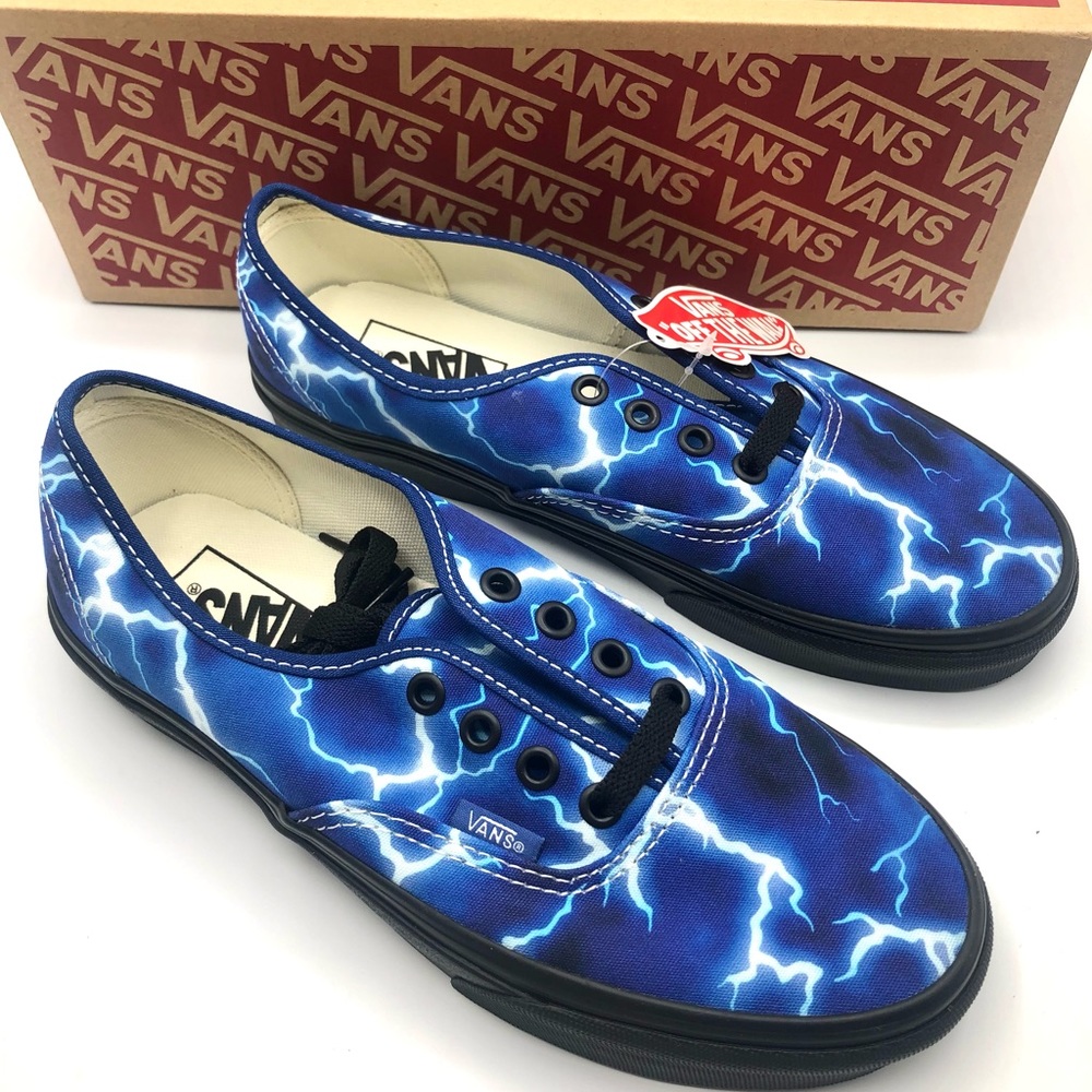 Vans Authentic Lightning Blue/Black Athletic Skate Shoe Casual Sneaker Women 7.5 - Picture 5 of 13